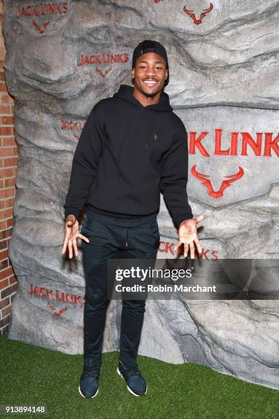 Professional football player Stefon Diggs arrives at the new Jack Link's Legend Lounge on February 3, 2018 in Minneapolis, Minnesota.