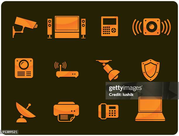 smart home systems - intercom stock illustrations