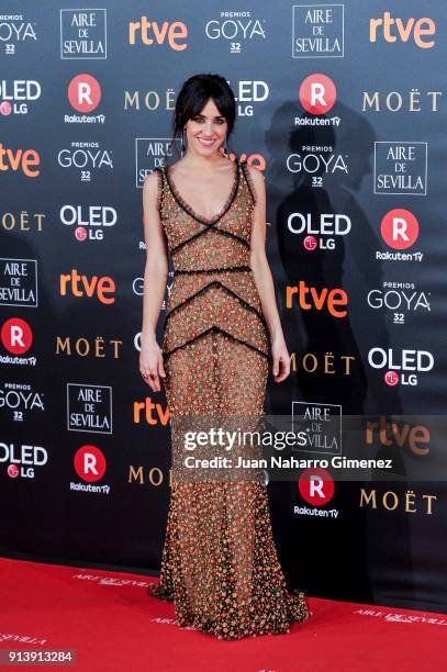 Macarena Garcia attends Goya Cinema Awards 2018 at Madrid Marriott Auditorium on February 3, 2018 in Madrid, Spain.