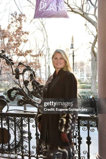 Bonnie Comley, wearing Vintage Hattie Carnegie Coat attends Afternoon Tea at The Players Club on February 3, 2018 in New York City.