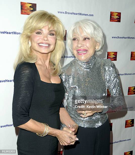 Actors Loni Anderson and Carol Channing arrive at the BraveHeart Awards for Brave Hearts at The Westin Hotel LAX on October 3, 2009 in Los Angeles,...