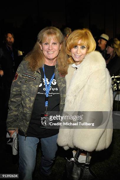 Actress P.J. Soles and Linda Ramone pose backstage at the Fifth Annual Johnny Ramone Tribute, held at the Hollywood Forever Cemetery on October 3,...