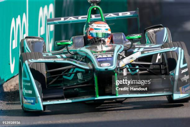 In this handout provided by Jaguar Racing - Nelson Piquet Jr. , Panasonic Jaguar Racing, Jaguar I-Type II, in action during the Santiago ePrix, Round...