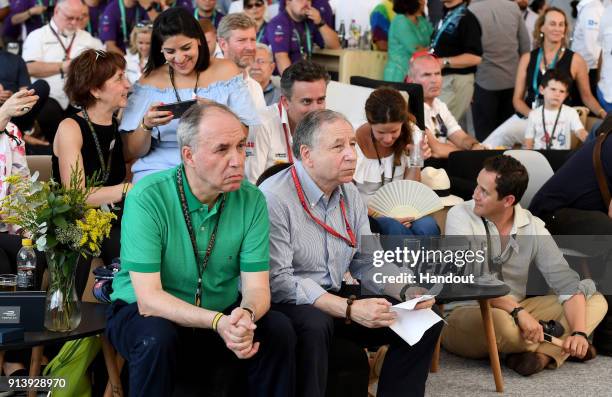 In this handout provided by FIA Formula E - Jean Todt watches the race during the Santiago ePrix, Round 4 of the 2017/18 FIA Formula E Series on...