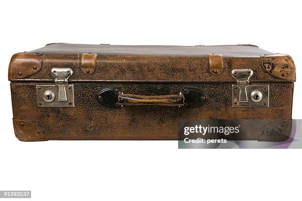 old suitcase - old briefcase stock pictures, royalty-free photos & images