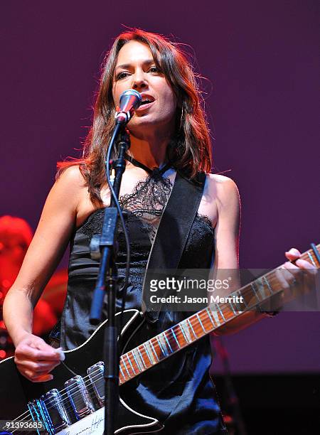 Musician Susanna Hoffs of The Bangles performs at the Best Friends Animal Society's 2009 Lint Roller Party at the Hollywood Palladium on October 3,...