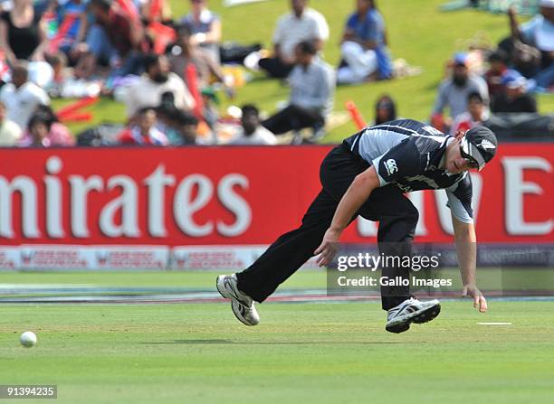 Neil Broom of New Zealand fielding during the ICC Champions Trophy semi final match between New Zealand and Pakistan from Liberty Life Wanderers on...