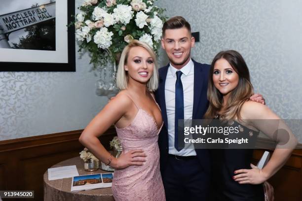 Jorgie Porter, Kieron Richardson and Jazmine Franks attend the Through the Looking Glass charity event for NSPCC at Mottram Hall on February 3, 2018...