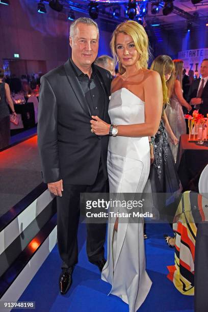 Franziska van Almsick and her boyfriend Juergen B. Harder attend the German Sports Gala 'Ball Des Sports' 2018 on February 3, 2018 in Wiesbaden,...