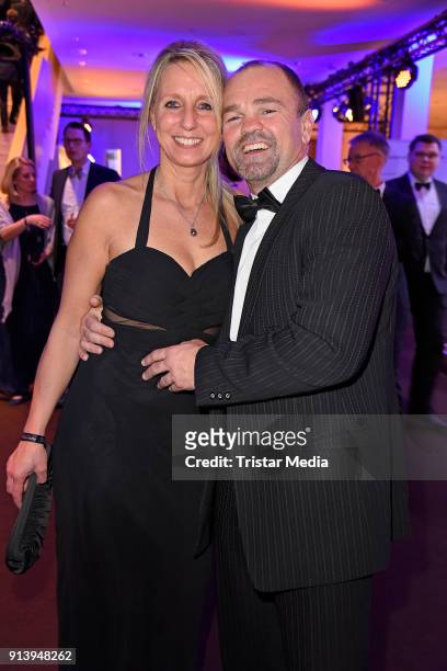 Sven Ottke and his wife Monic Frank attend the German Sports Gala 'Ball Des Sports' 2018 on February 3, 2018 in Wiesbaden, Germany.