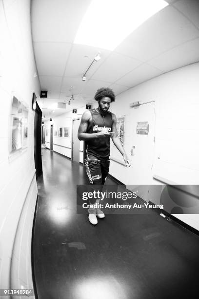 Rakeem Christmas of the Breakers walks out to a warm up session prior to the round 17 NBL match between the New Zealand Breakers and the Illawarra...