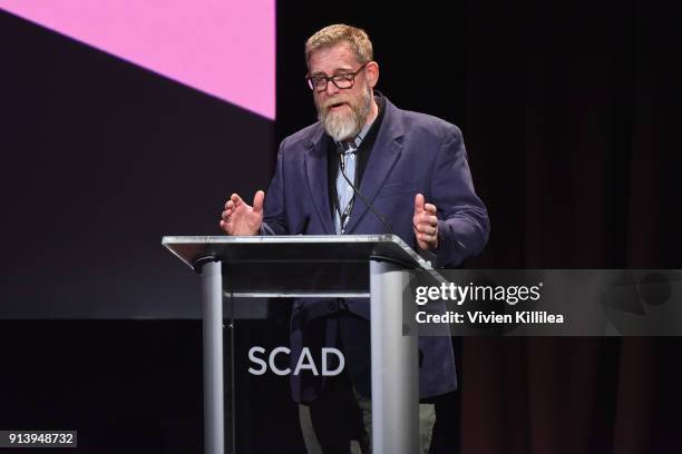 Michael Jackson Chaney speaks onstage during the Icon Award presentation on Day 3 of the SCAD aTVfest 2018 on February 3, 2018 in Atlanta, Georgia.