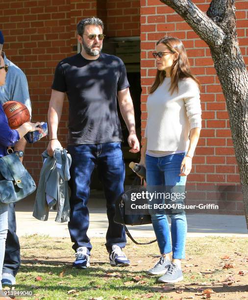 Ben Affleck and Jennifer Garner are seen on February 03, 2018 in Los Angeles, California.