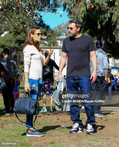 Jennifer Garner and Ben Affleck are seen on February 03, 2018 in Los Angeles, California.