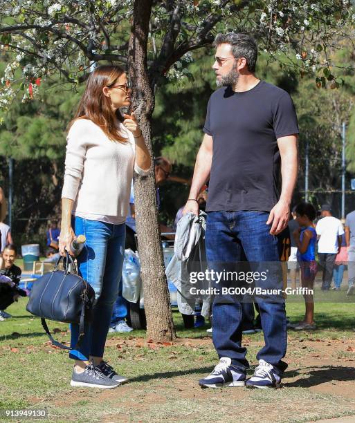 Jennifer Garner and Ben Affleck are seen on February 03, 2018 in Los Angeles, California.