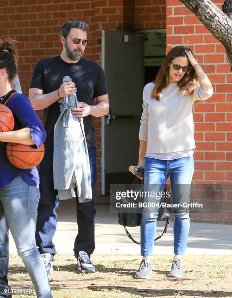 Ben Affleck and Jennifer Garner are seen on February 03, 2018 in Los Angeles, California.