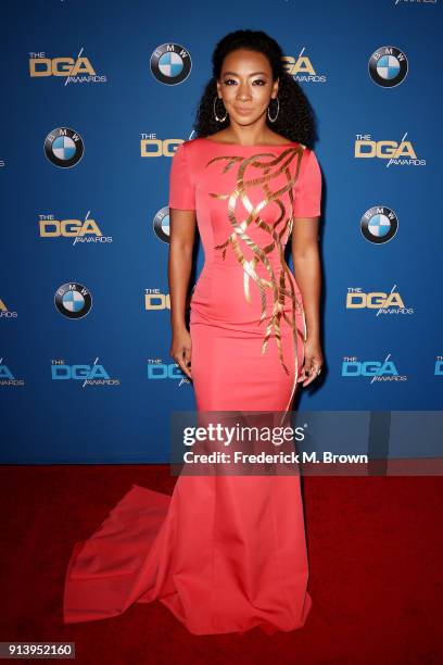 Actor Betty Gabriel attends the 70th Annual Directors Guild Of America Awards at The Beverly Hilton Hotel on February 3, 2018 in Beverly Hills,...