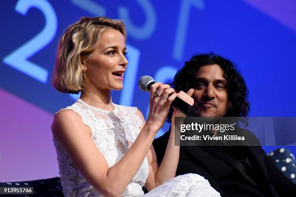 Actors Bojana Novakovic and Naveen Andrews attend a screening and Q&A for 'Instinct' on Day 3 of the SCAD aTVfest 2018 on February 3, 2018 in...