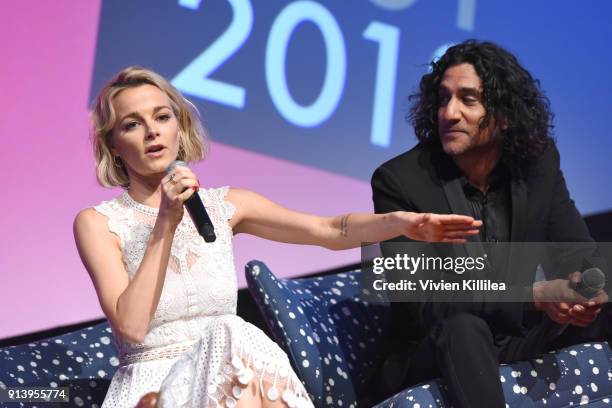 Actors Bojana Novakovic and Naveen Andrews attend a screening and Q&A for 'Instinct' on Day 3 of the SCAD aTVfest 2018 on February 3, 2018 in...