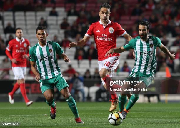 Rio Ave FC defender Marcelo from Brazil with SL Benfica forward Jonas from Brazil in action during the Primeira Liga match between SL Benfica and Rio...