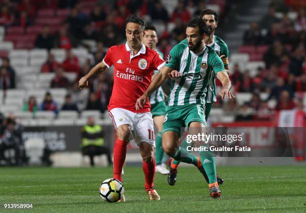 Benfica forward Jonas from Brazil with Rio Ave FC defender Marcelo from Brazil in action during the Primeira Liga match between SL Benfica and Rio...