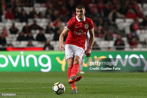 Benfica defender Ruben Dias from Portugal in action during the Primeira Liga match between SL Benfica and Rio Ave FC at Estadio da Luz on February 3,...