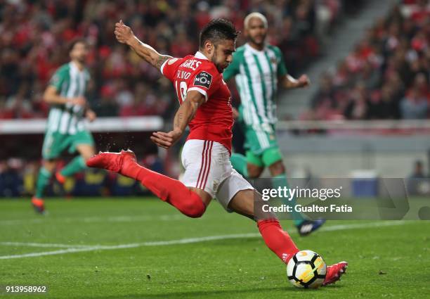 Benfica forward Eduardo Salvio from Argentina in action during the Primeira Liga match between SL Benfica and Rio Ave FC at Estadio da Luz on...