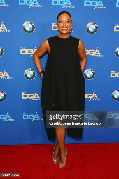 Actor Aisha Tyler attends the 70th Annual Directors Guild Of America Awards at The Beverly Hilton Hotel on February 3, 2018 in Beverly Hills,...