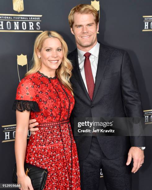 Kara Dooley and NFL Player Greg Olsen attends the NFL Honors at University of Minnesota on February 3, 2018 in Minneapolis, Minnesota.