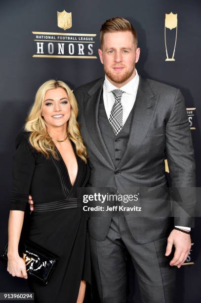 Kealia Ohai and J. J. Watt attend the NFL Honors at University of Minnesota on February 3, 2018 in Minneapolis, Minnesota.