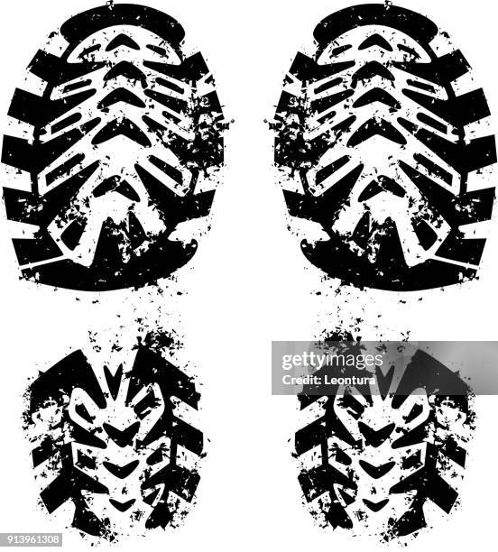footprints - shoe print vector stock illustrations