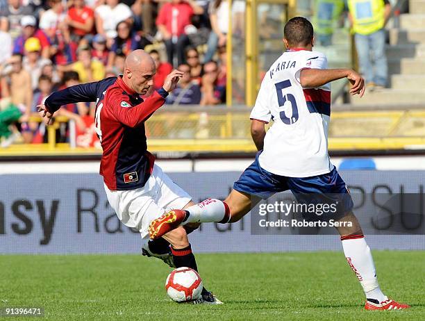 Roberto Guana of Bologna FC in action during the match of Serie A between Bologna FC and Genoa CFC at Stadio Renato Dall'Ara on October 4, 2009 in...