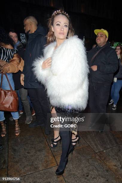 Jess Impiazzi arriving at Cafe de Paris on February 3, 2018 in London, England.