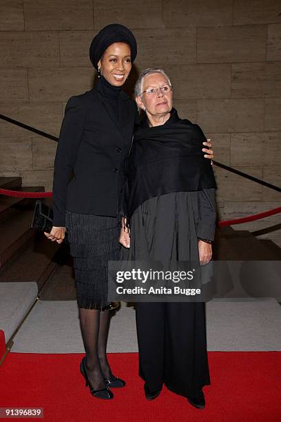 Romney Williams and Beatles photographer Astrid Kirchherr attend the 2009 Quadriga Awards on October 3, 2009 in Berlin, Germany.