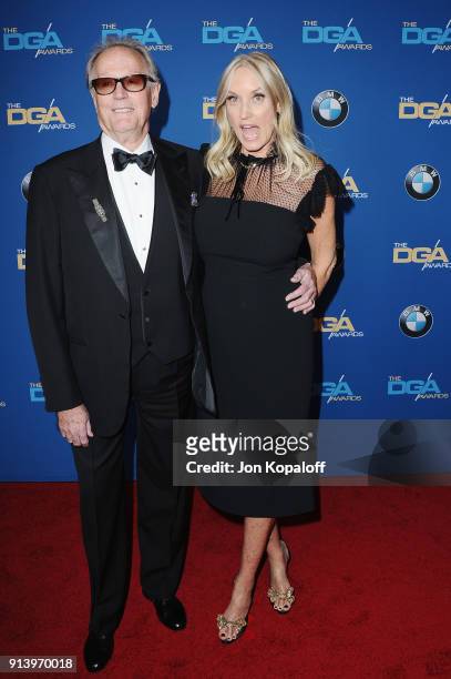 Actor Peter Fonda and Parky Fonda attend the 70th Annual Directors Guild Of America Awards at The Beverly Hilton Hotel on February 3, 2018 in Beverly...
