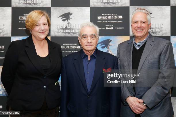 Paramount VP of archives Andrea Kalas, director Martin Scorsese and Paramount CFO Mark Badaglicca attend the Republic Rediscovered screening...