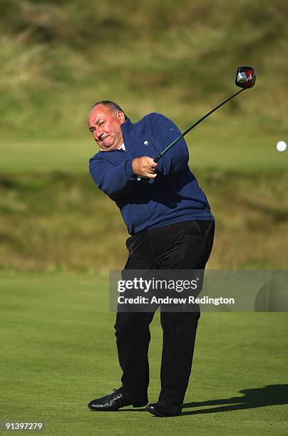 Andrew 'Chubby' Chandler on the fifth hole during the third round of The Alfred Dunhill Links Championship at Kingsbarns Golf Links on October 4,...