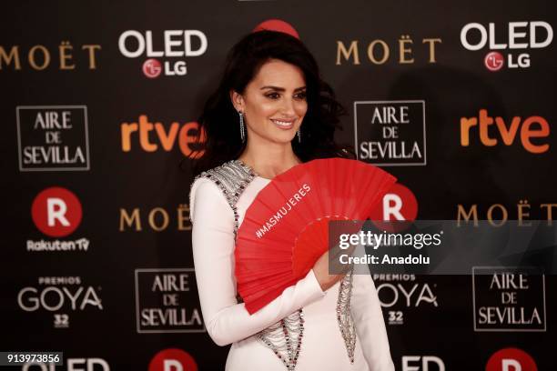 Actress Penelope Cruz attends the 32th edition of the Goya Awards ceremony in Madrid, Spain on February 04, 2018.