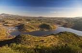 Panoramic Landscape of San Diego County and Lake Hodges from Bernardo Mountain in Poway