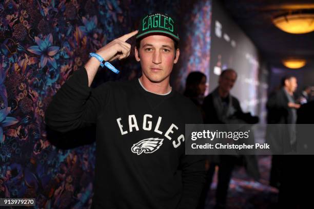 Actor Miles Teller attends the 2018 DIRECTV NOW Super Saturday Night Concert at NOMADIC LIVE! at The Armory on February 3, 2018 in Minneapolis,...