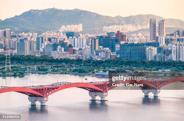 southwestern seoul - han gang stockfoto's en -beelden