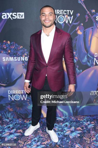 Player Dak Prescott attends the 2018 DIRECTV NOW Super Saturday Night Concert at NOMADIC LIVE! at The Armory on February 3, 2018 in Minneapolis,...