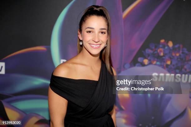 Olympic gymnast Aly Raisman attends the 2018 DIRECTV NOW Super Saturday Night Concert at NOMADIC LIVE! at The Armory on February 3, 2018 in...