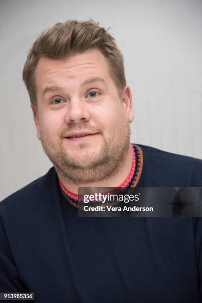 James Corden at the "Peter Rabbit" Press Conference at the Four Seasons Hotel on February 2, 2018 in West Hollywood, California.