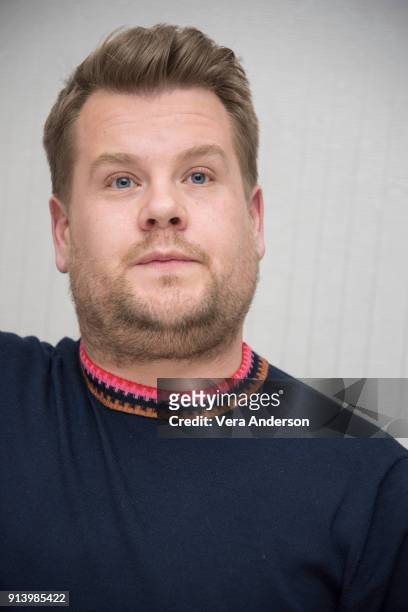 James Corden at the "Peter Rabbit" Press Conference at the Four Seasons Hotel on February 2, 2018 in West Hollywood, California.