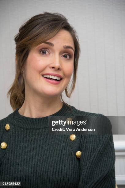 Rose Byrne at the "Peter Rabbit" Press Conference at the Four Seasons Hotel on February 2, 2018 in West Hollywood, California.