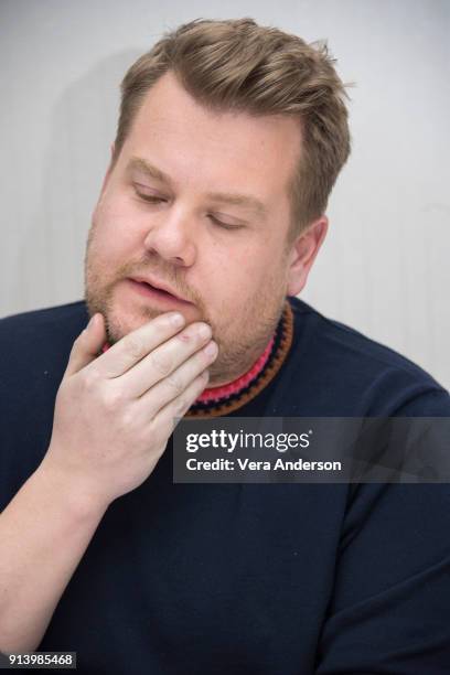 James Corden at the "Peter Rabbit" Press Conference at the Four Seasons Hotel on February 2, 2018 in West Hollywood, California.