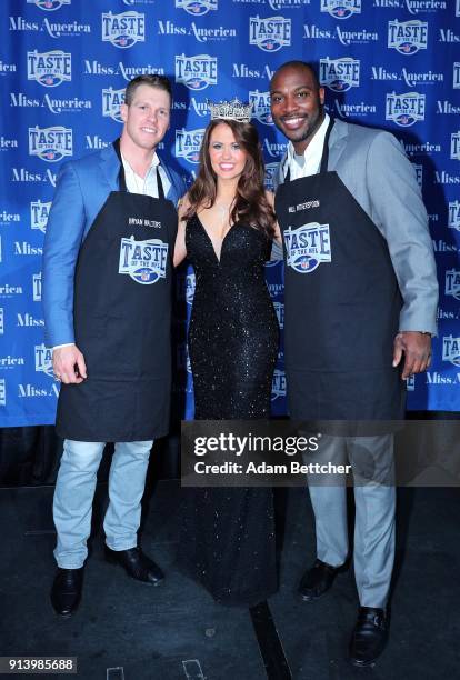 Pro football player Bryan Walters, Miss America 2018 Cara Mund, and former NFL player Will Witherspoon attend The 27th Annual Party With A Purpose on...