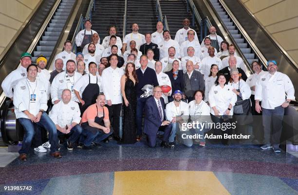 Taste of the NFL players and chefs photo at The 27th Annual Party With A Purpose on February 3, 2018 in St Paul, Minnesota.