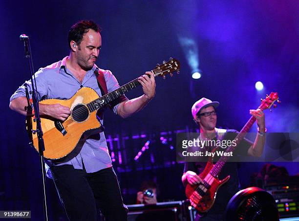 Dave Matthews and Stefan Lessard of the Dave Matthews Band perform on day 2 of the Austin City Limits Music Festival at Zilker Park on October 3,...